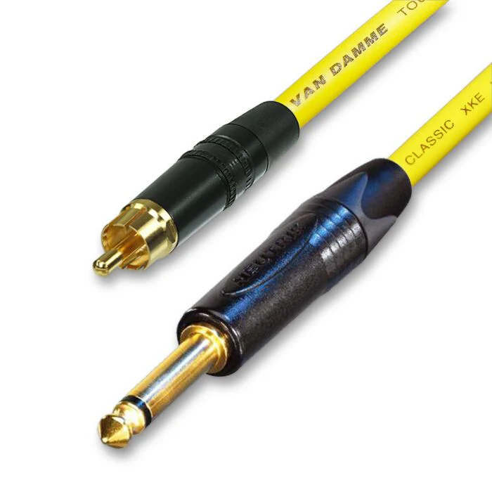 Single Gold Plated RCA to Mono Jack Lead. Flexible Van Damme Cable - Image 6
