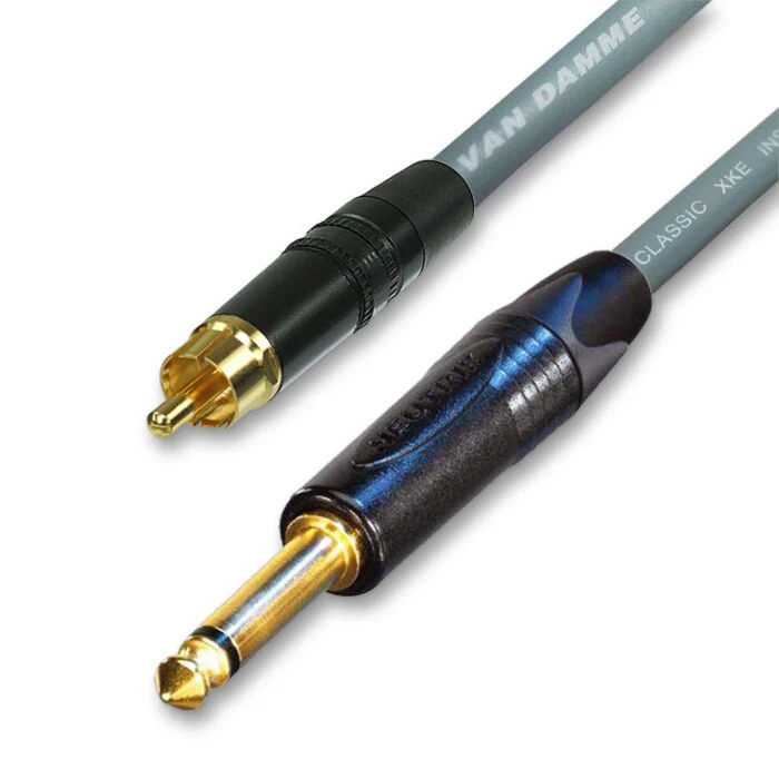 Single Gold Plated RCA to Mono Jack Lead. Flexible Van Damme Cable - Image 9